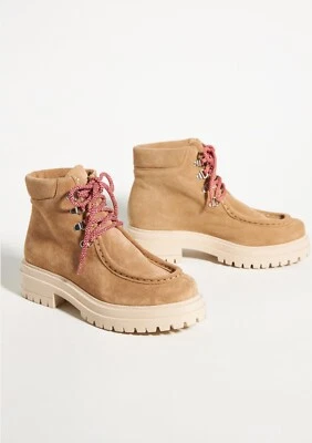 PILCRO Anthropologie Botas de Cuero Gamuza con Cordones Suela Exterior Tostado Talla 9.5 Foto 1 de 4
