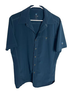 Kuhl men’s short sleeve button down stretch shirt  blue size M