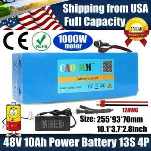 Lithium Li-ion Battery 48V 10Ah Ebike Electric Bicycles 750W 1000W Motor Scooter - Picture 1 of 11