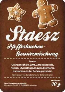 Staesz Pfefferkuchengewürz 20g  das Original Lebkuchengwürz Weihnachten Gewürz - Bild 1 von 1
