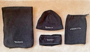 Black Yahoo Logo Scarf Hat Cap Bag Fleece Set Beanie Swag Y2K 2000s - Picture 1 of 6