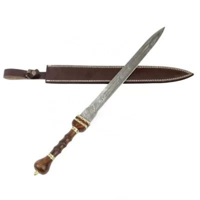 Custom Handmade Damascus Steel Hunting Sword, Boot Sword - Image 1 of 4
