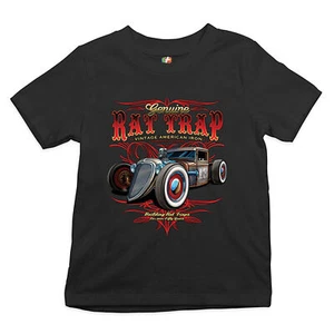 Genuine Rat Trap Youth T-shirt Route 66 Vintage Hot Rod Old School Kids - Picture 1 of 8