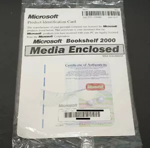 New Old Stock Microsoft Bookshelf 2000 CD and Product ID - Picture 1 of 2
