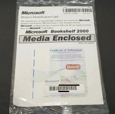 New Old Stock Microsoft Bookshelf 2000 CD and Product ID - Image 1 of 2