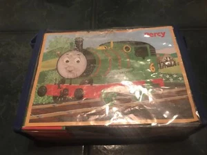 VTG Thomas the Tank Engine & Friends Puzzle Block Wood Picture Cubes Carrying - Picture 1 of 2