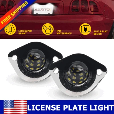 2X White For 1994-2004 Ford Mustang LED License Plate Light Lamp Car Accessories - Image 1 of 4