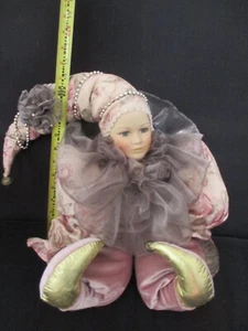Pink Sitting 13" Jester Doll - Picture 1 of 6