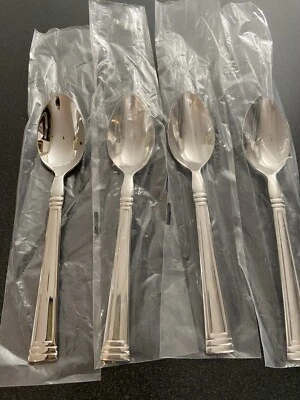 Lot of 4 LENOX Esquire Soup Spoons Glossy Stainless Steel, still wrapped, (#02) - Image 1 of 4
