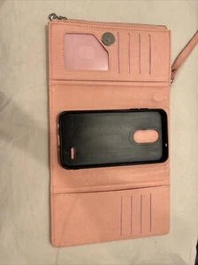 Pink Wallet Case For REVVL 2 Features A Kickstand Never Used - Picture 1 of 8