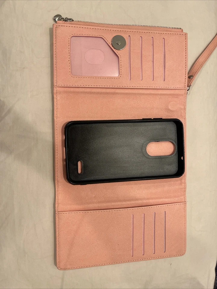 Pink Wallet Case For REVVL 2 Features A Kickstand Never Used - Image 1 of 4