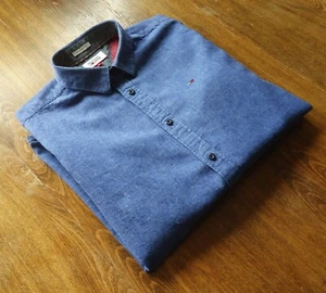 Camisas informales Tommy Hilfiger talla M de lino/algodón para hombre azul polvoriento - Imagen 1 de 13