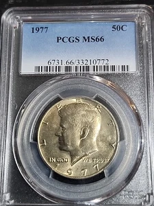 1977 P plattiert unzirkuliert Kennedy Half Dollar PCGS MS66 kostenloser Versand  - Bild 1 von 2