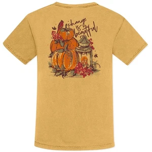 Southern Couture Change Is Beautiful Pumpkin Comfort Colors T-Shirt - Picture 1 of 7