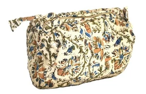 Blockdruck Baumwolle gesteppt Kalamkari Accessoire Tasche 8 x 6 - Bild 1 von 1