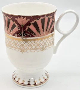Seltene Hoya Bone China Fuß 10 Unzen Kaffee Tee Tasse Becher Art Deco inspiriertes Design - Bild 1 von 7