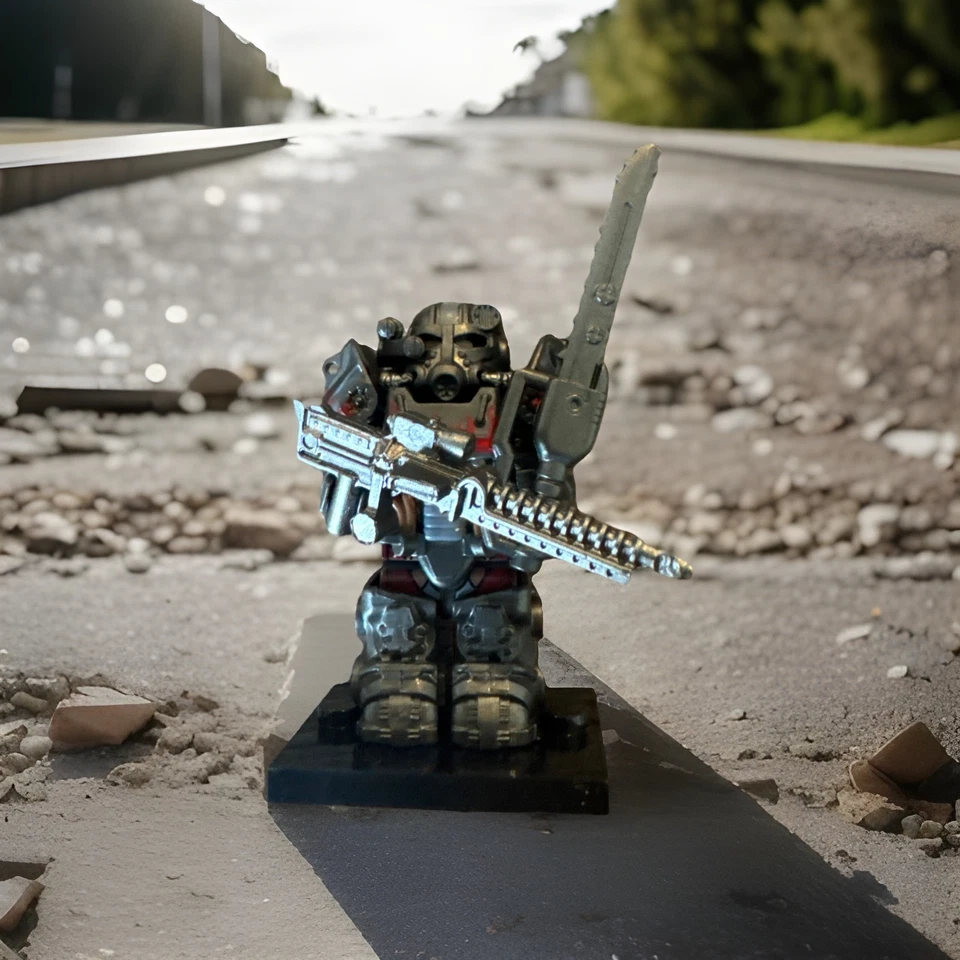 Minifigura personalizada Fallout T-60 Power Armor (Hot Rod Flames Black) - Imagem 1 de 1