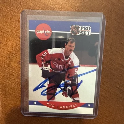 Rod Langway Autographed 1990 Pro Set 314 Hall Of Fame Washington Capitals - Image 1 of 2