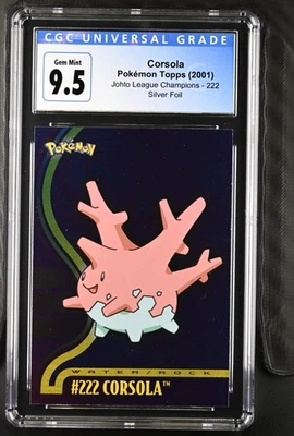 2001 Pokemon TV Johto League Champions Holo Foil #222 Corsola CGC 10 - Image 1 of 2