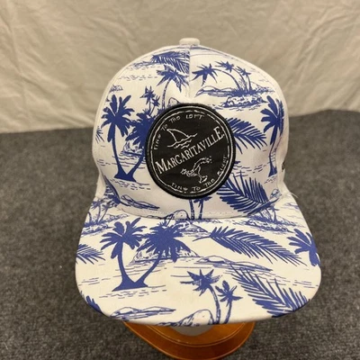 Бейсболка Margaritaville Fins to the Left Blue Palm Trees кепка для взрослых белая шляпа - Изображение 1 из 4