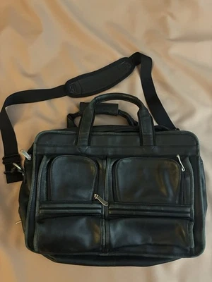 Wilsons Leather • Pelle Studio • Black Messenger Briefcase Shoulder Laptop Bag  - Image 1 of 4