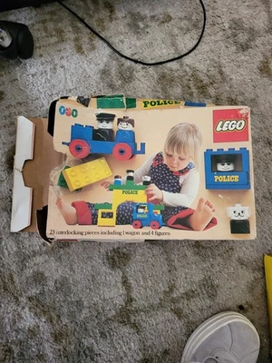 Vintage Antique 1976 Lego Duplo Set #080 Police w/ Box READ - Image 1 of 4