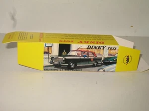 boite 1400 dinky toys pour TAXI 404 PEUGEOT, repro fidéle en carton dur - Picture 1 of 4