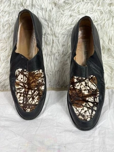 VINTAGE Tokio Kumagai Paris Schuhe Herren Größe 9 schwarz braun Haarkade Halbschuhe 80er - Bild 1 von 7
