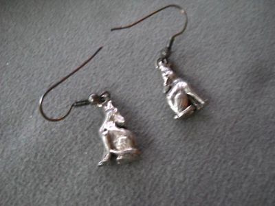 Pendientes Gancho Lobo Aullador 3D Fundido Plata Esterlina Suroeste BIEN ELABORADOS Foto 1 de 4