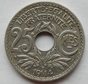 1914 France 25 Centimes Coin KM#867   SB6178 - Bild 1 von 2