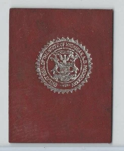 L23 American Tobacco Leather, State Seals, 1912, Michigan (rojo) - Imagen 1 de 1