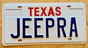 TEXAS VANITY LICENSE PLATE " JEEP RA " TX JEEP CJ 5 CJ 7 RENEGADE WRANGLER - Picture 1 of 1