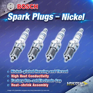4 x Bosch Nickel Spark Plugs for Daihatsu Applause Charade Feroza Pyzar G2 G1 - Picture 1 of 3