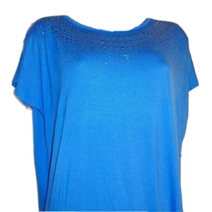 Nuevo embellecido Design History mujer pequeña blusa missy azul $48 top LB - Imagen 1 de 6