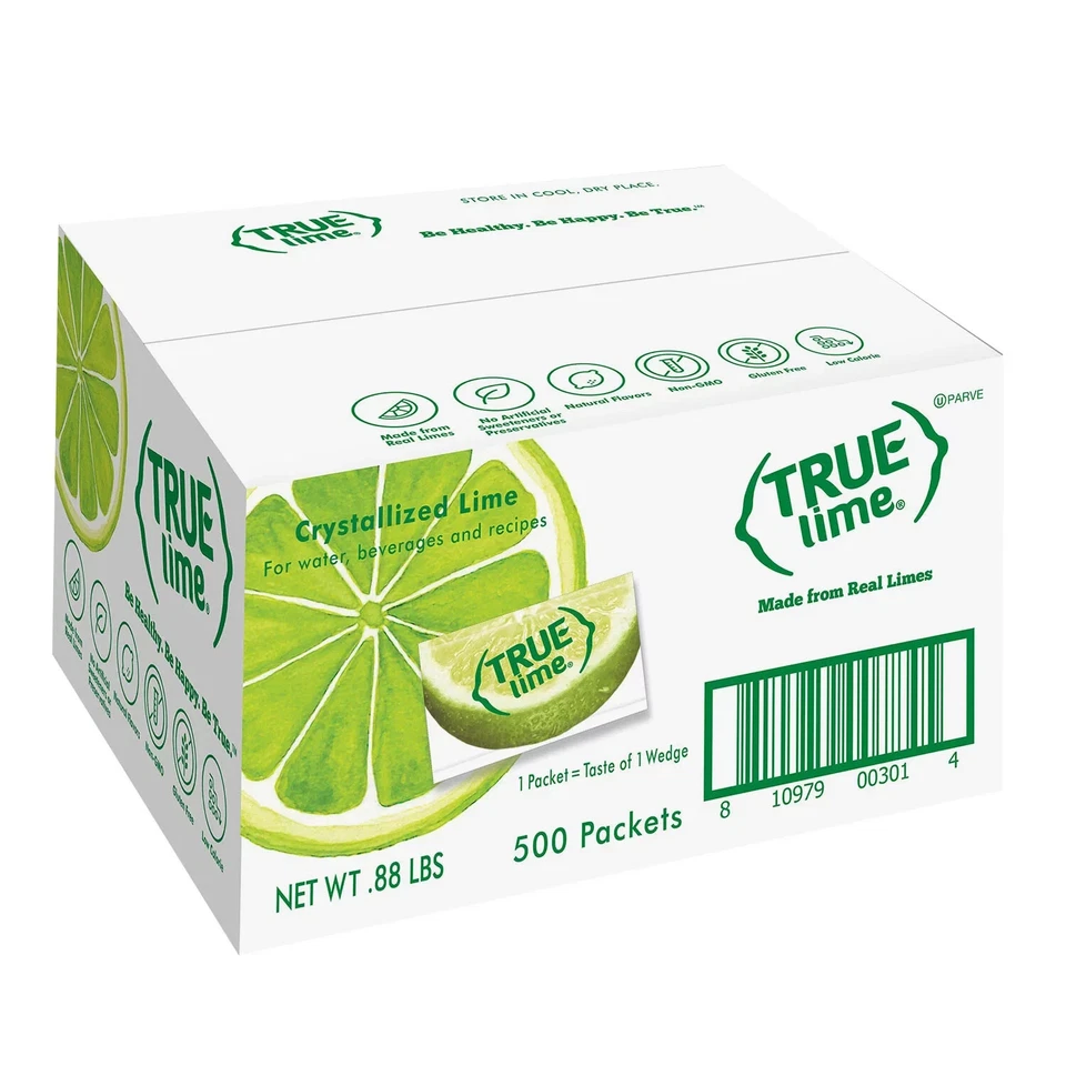 true Lime Water Enhancer BULK Pack 500 Packets Zero Calorie Unsweetened Flavorin