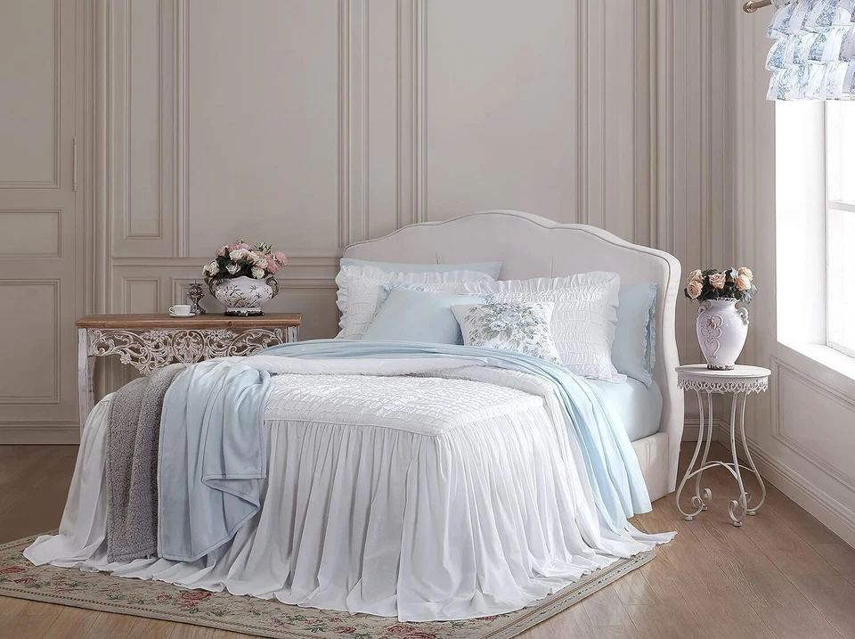 Juego de colcha/cobertor blanco Rachel Ashwell SHABBY CHIC 3 piezas COMPLETO Foto 1 de 4