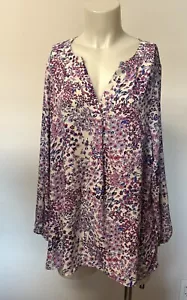 Tahari Damen 2X Bluse Oberteil Shirt fließend 3/4 Arm leicht - Bild 1 von 16