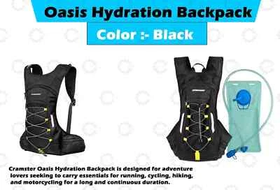 OASIS "SCHWARZER TRINKRUCKSACK" mit 2L Trinkblase innen - Bild 1 von 4