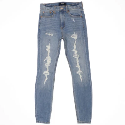 Pantalones de mezclilla Aero Cheeky Jegging 4 (26x27,5) cintura alta azul desgastado para mujer Foto 1 de 4