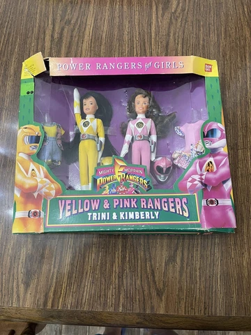 Vintage Power Rangers Girls Trini Kimberly Pink Yellow Ranger 1994 Ban Dai New!! Cover