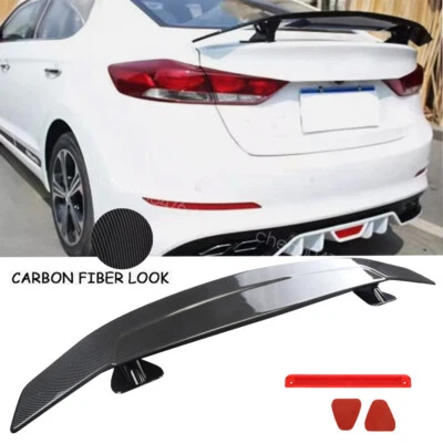 For Hyundai Elantra 46''GT-Style Carbon Fiber Style Rear Trunk Spoiler Lip Wing Foto 1 de 4
