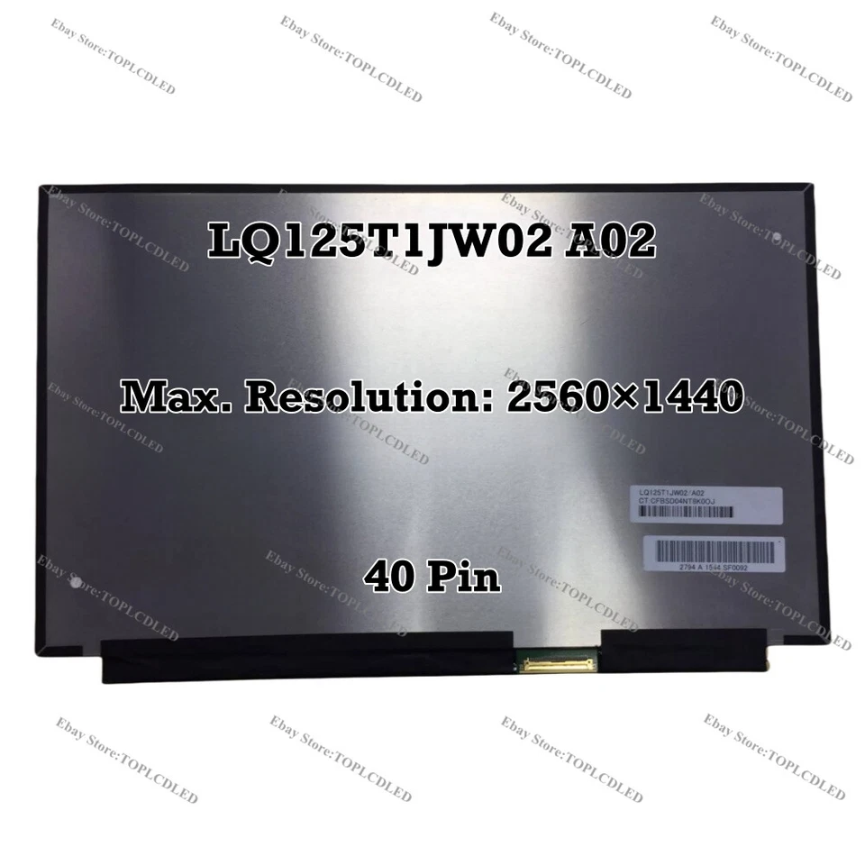 LQ125T1JW02 A02 LQ125T1JW02/A02 QHD 2560×1440 IPS LED ohne Schraublöcher NEU - Bild 1 von 1