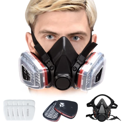 MARKENLOS Atemschutz Halbmaske Gasmaske 6200 Staubmaske Lackiermaske für Staub, Epoxidharz