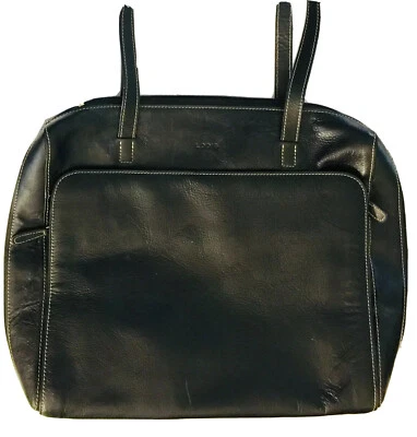 LODIS HOMBRO HOBO TOTE BOLSO DE MANO PARA COMPUTADORA CUERO GRANULADO NEGRO CREMALLERA EXPANDS Foto 1 de 4