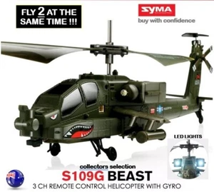 RC Army Syma S109G 3.5Ch Remote Control Led Light Best Rc Helicopter with Gyro - Picture 1 of 20