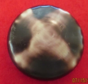 Celluloid Metal Bubble Tight Top [1930-1940's] White X/Cross Button #85 36.48mm - Picture 1 of 3