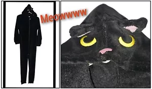Big Boys Full Zip One Piece Black Cat with Hood Pajama set XL (14-16) Old Navy - Picture 1 of 7