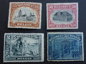 BELGIUM ENGRAVED ISSUES #116  #118 #120 #138 NH & H MINT CAT.$29 CAN.SHIP $1.99 - Picture 1 of 2