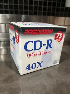 Precision CD-R 75 Pack 700MB 80-Minute 40x Blank Recordable Compact Discs Sealed - Picture 1 of 6
