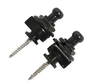 High Quality BLACK Schaller Style Quick Release Guitar Bass Strap Lock Set 2 - Picture 1 of 4
